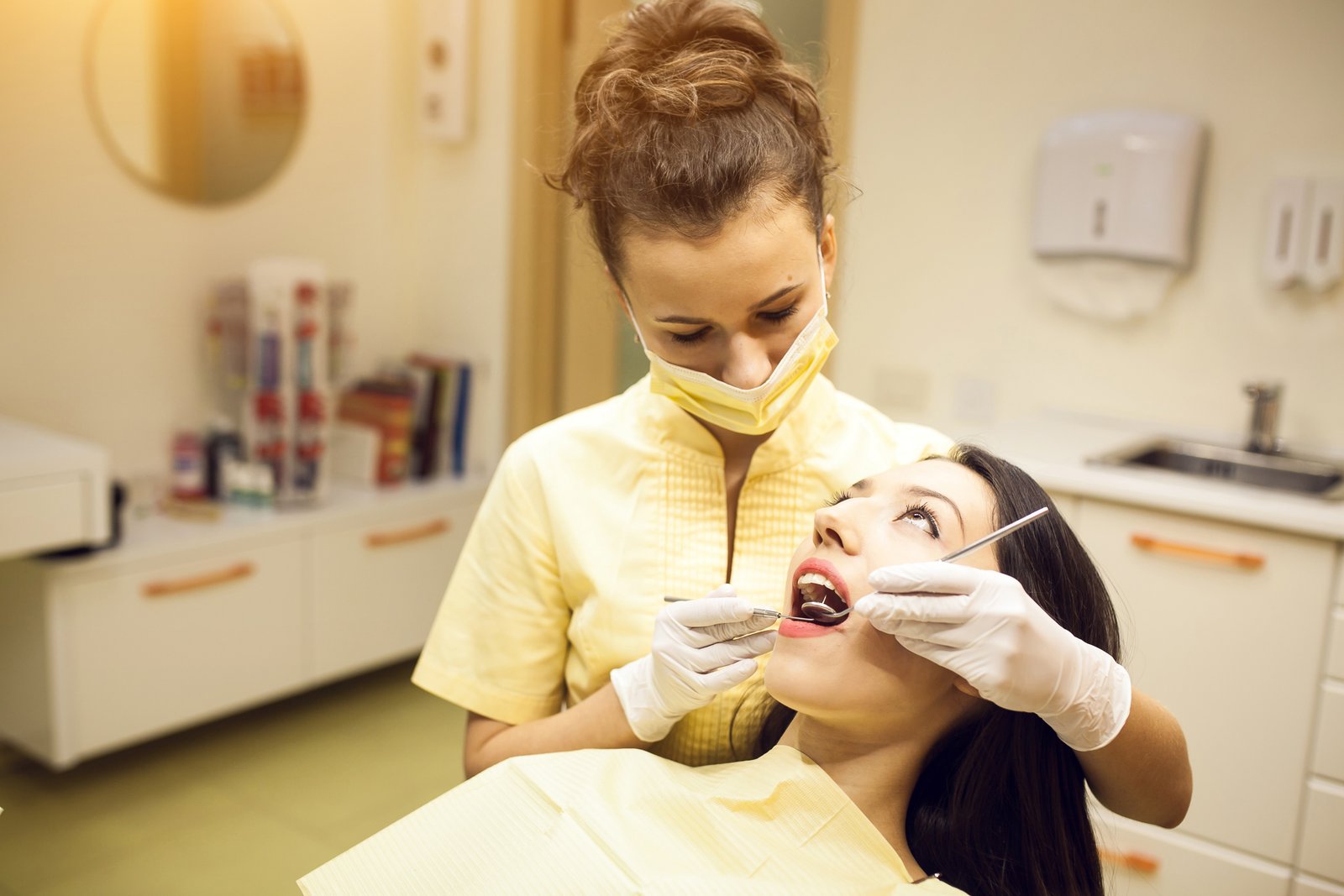 Patient receiving dental care at Dharaniraj Dental Care